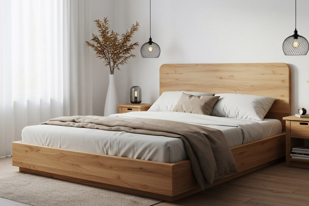 Hotelzimmer mit Massivholzbett